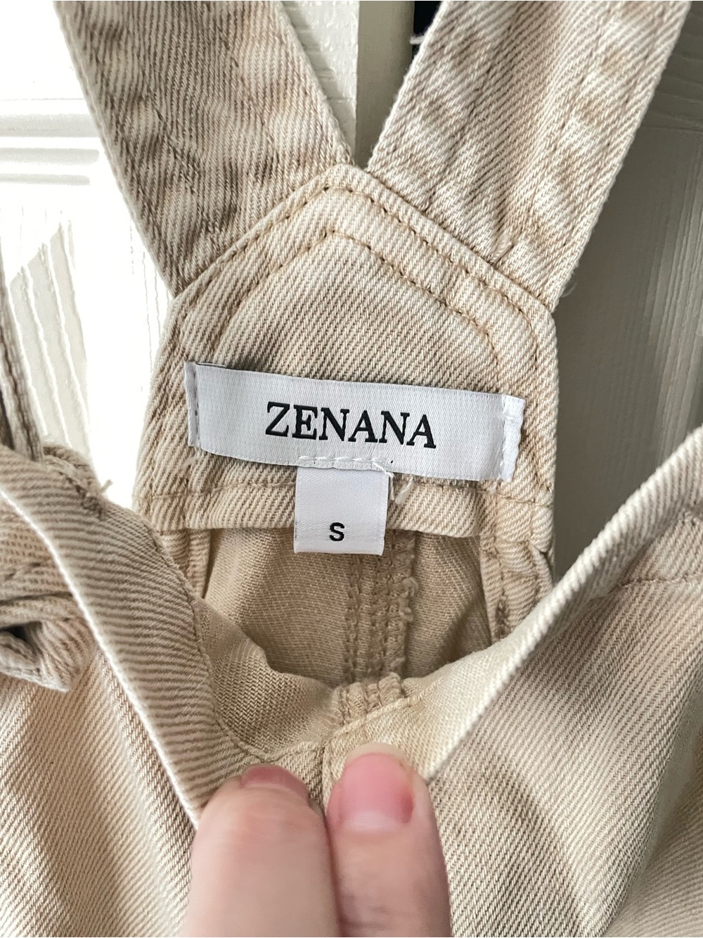 Zenana Outfitters Beige Utility Women’s Jeans Overalls - Picture 2 of 6